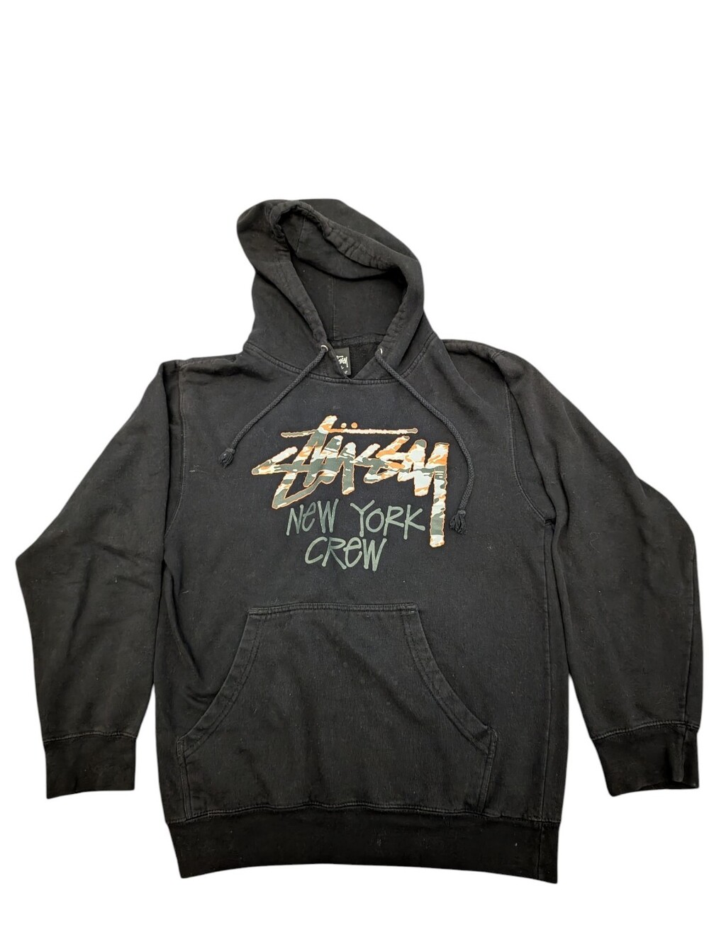 STUSSY New York Crew Black Graphic Hoodie Pull over